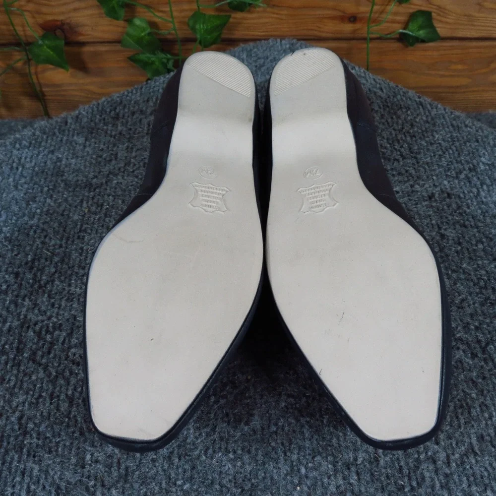 Feather Lite Collection Women Loafer Flat 7.5 Work Office Navy Blue Leather